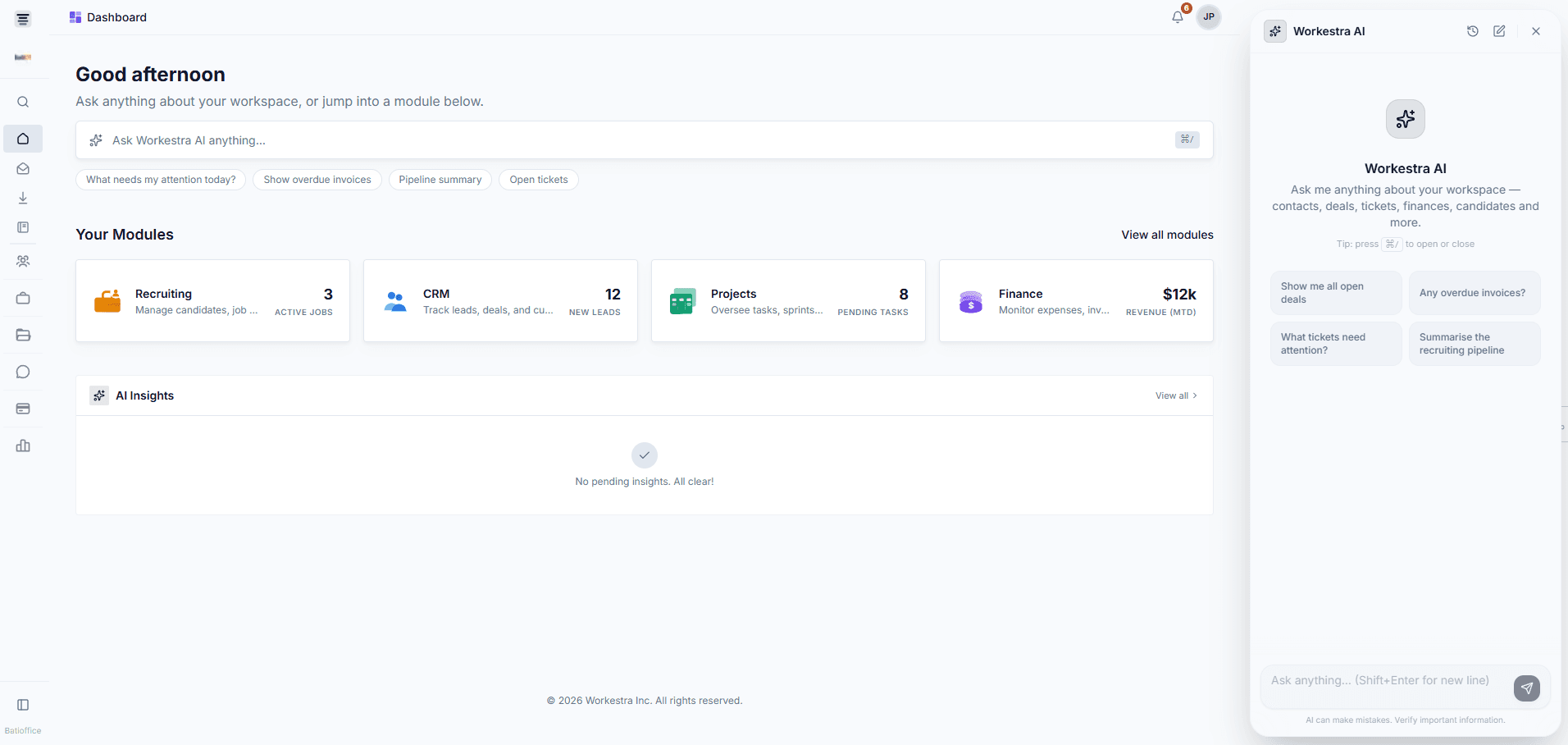 Workestra Dashboard Showcase
